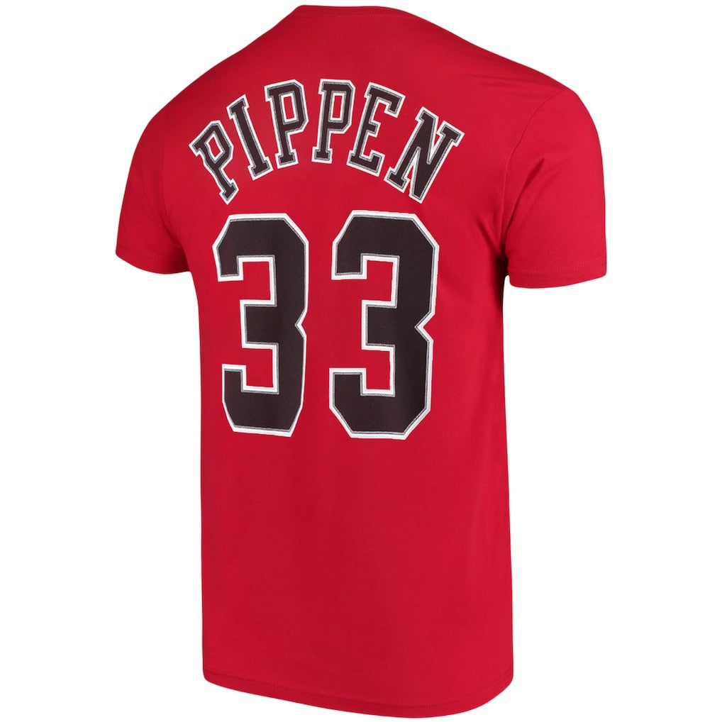 Scottie Pippen Chicago Bulls Hardwood Classics Name & Number Player T-Shirt Red