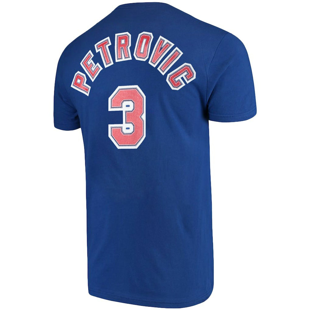 Drazen Petrovic Brooklyn Nets Hardwood Classics Name & Number Player T-Shirt Royal