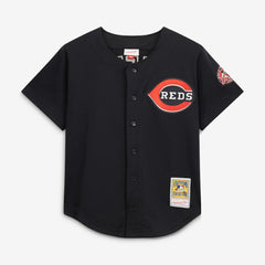 Ken Griffey Jr. Cincinnati Reds Mitchell & Ness Cooperstown Collection Mesh Batting Practice Button-Up Jersey - Black Jerseys