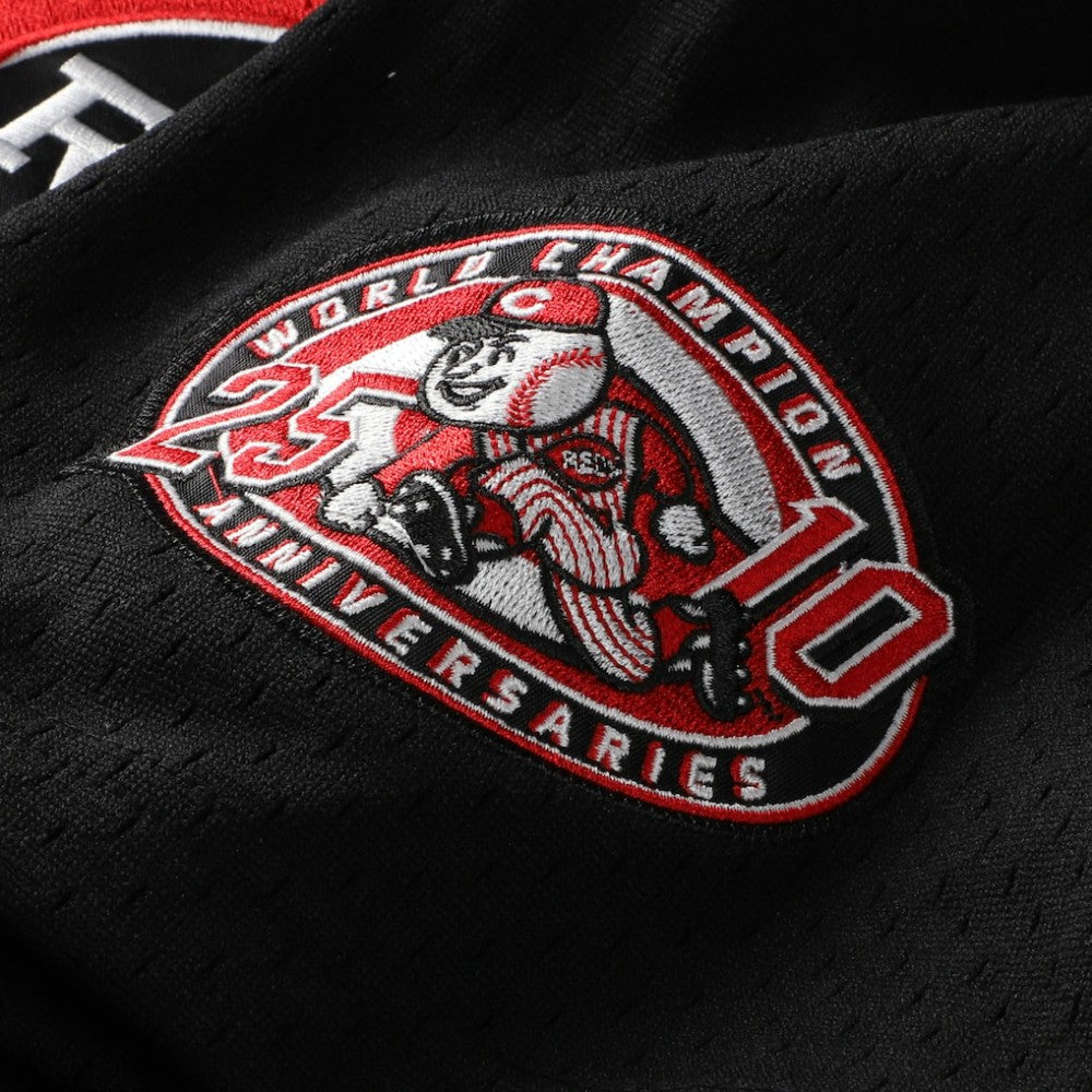 Ken Griffey Jr. Cincinnati Reds Mitchell & Ness Cooperstown Collection Mesh Batting Practice Button-Up Jersey - Black Jerseys