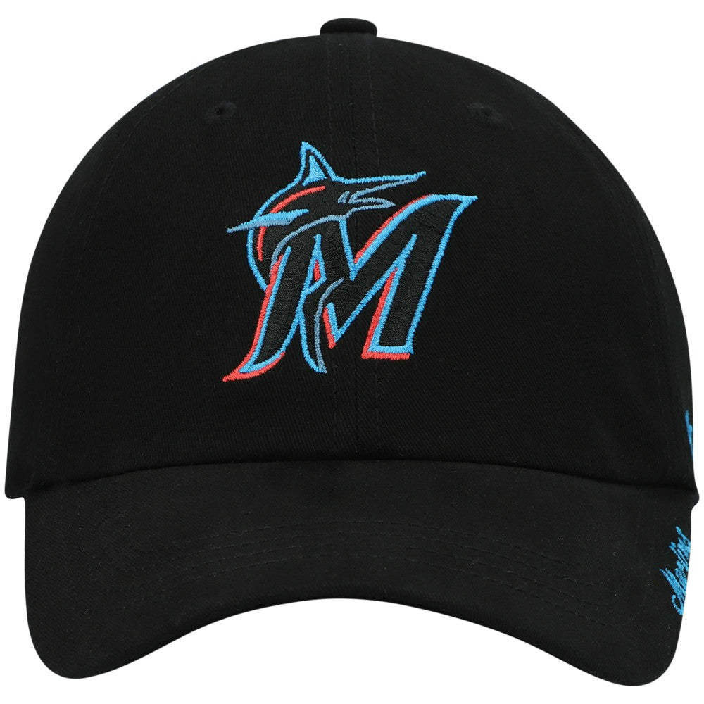 Miami Marlins '47 Women's Team Miata Clean Up Adjustable Hat - Black Hats