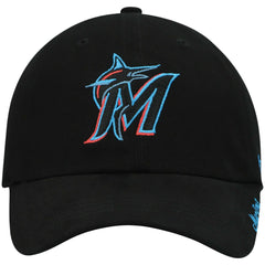 Miami Marlins '47 Women's Team Miata Clean Up Adjustable Hat - Black Hats