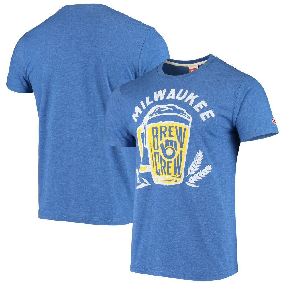Milwaukee Brewers Hyperlocal Tri-Blend T-Shirt - Royal T-shirts