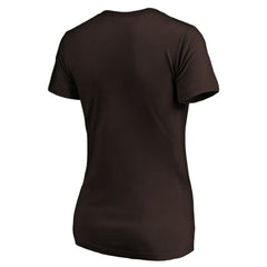 San Diego Padres Fanatics Women's Core Official Logo V-Neck T-Shirt - Brown T-shirts