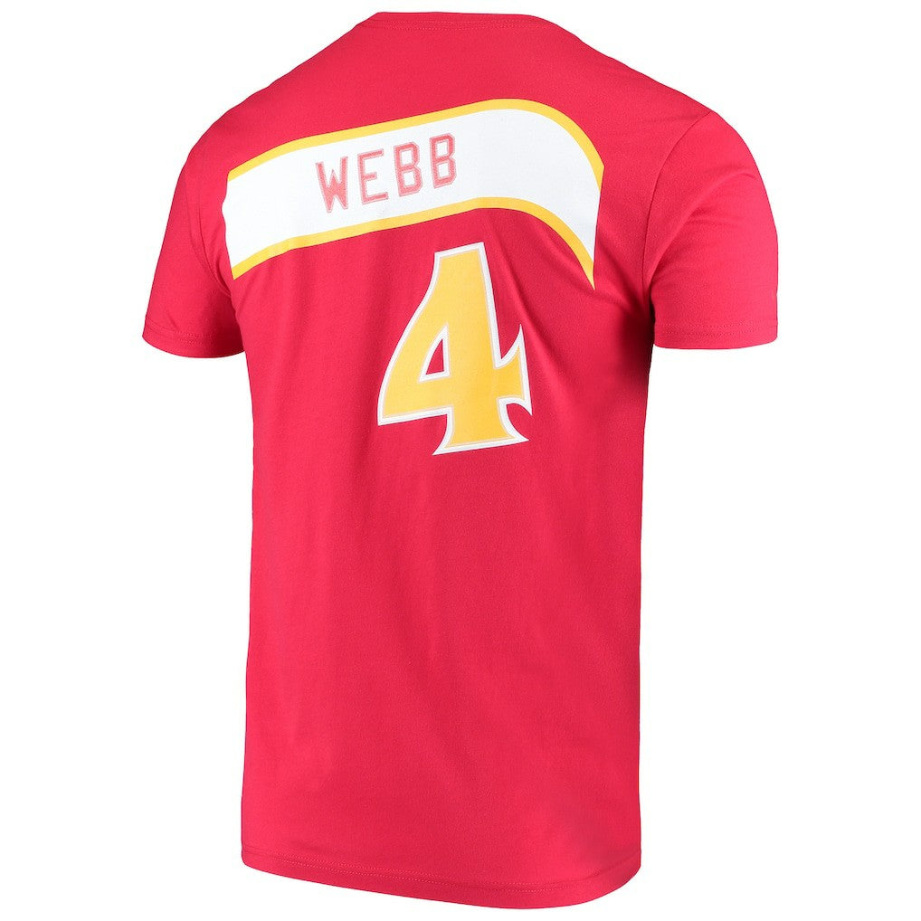 Spud Webb Atlanta Hawks Hardwood Classics Name & Number T-Shirt Red