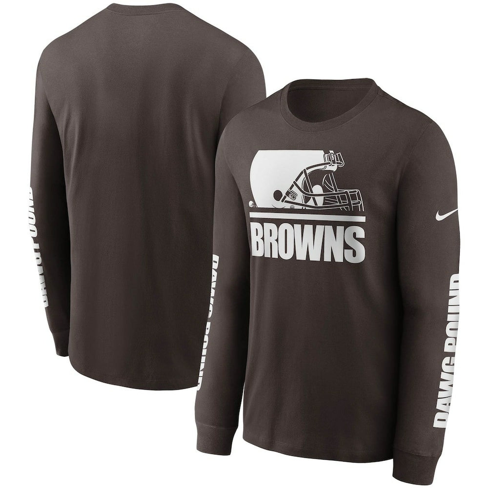 Cleveland Browns Split Local Long Sleeve T-Shirt Brown