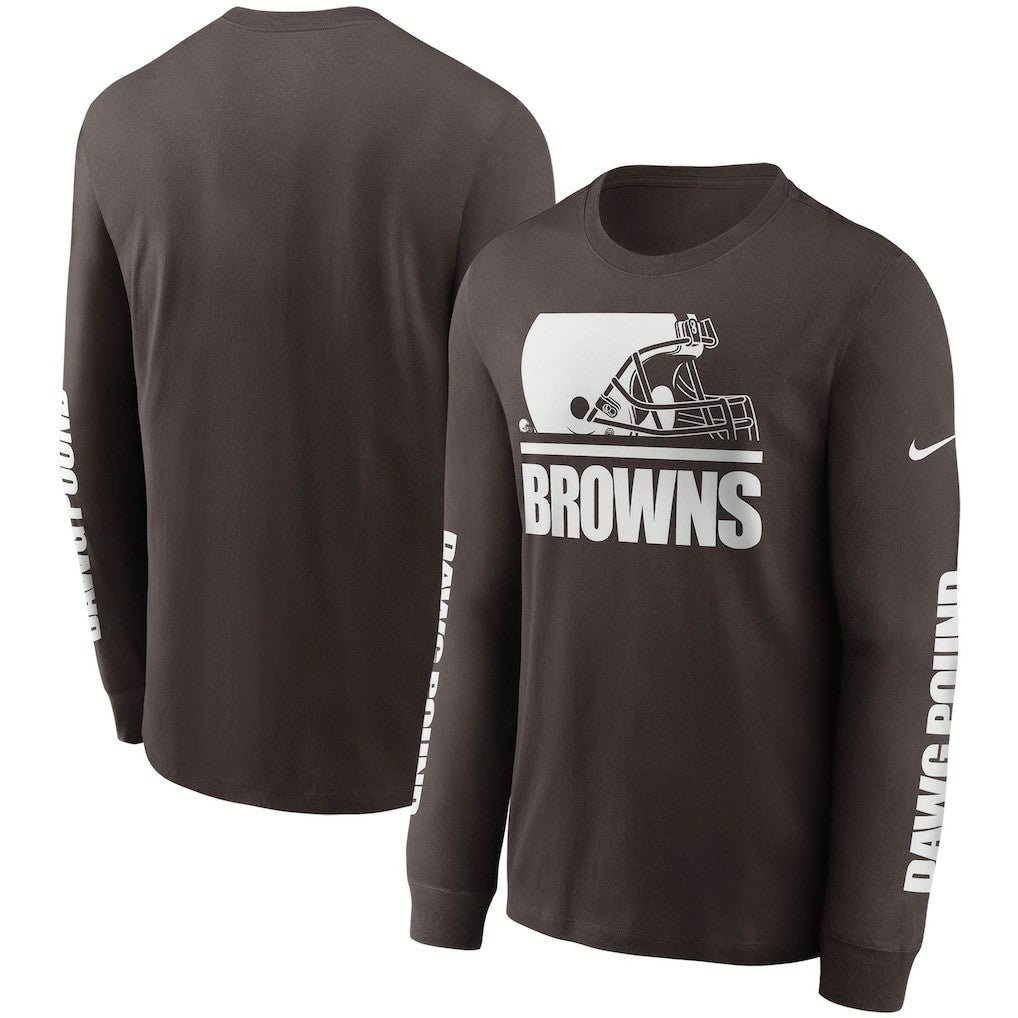 Cleveland Browns Split Local Long Sleeve T-Shirt Brown