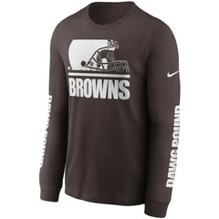 Cleveland Browns Split Local Long Sleeve T-Shirt Brown