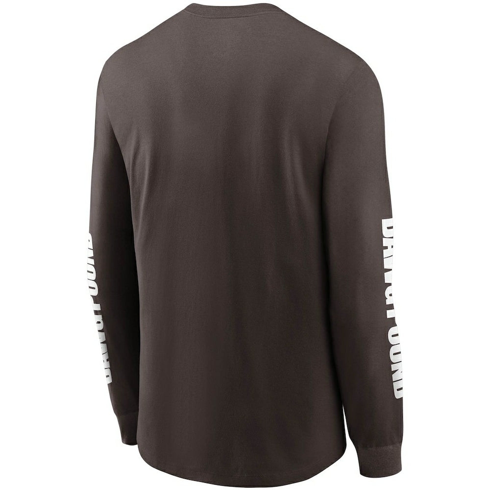 Cleveland Browns Split Local Long Sleeve T-Shirt Brown