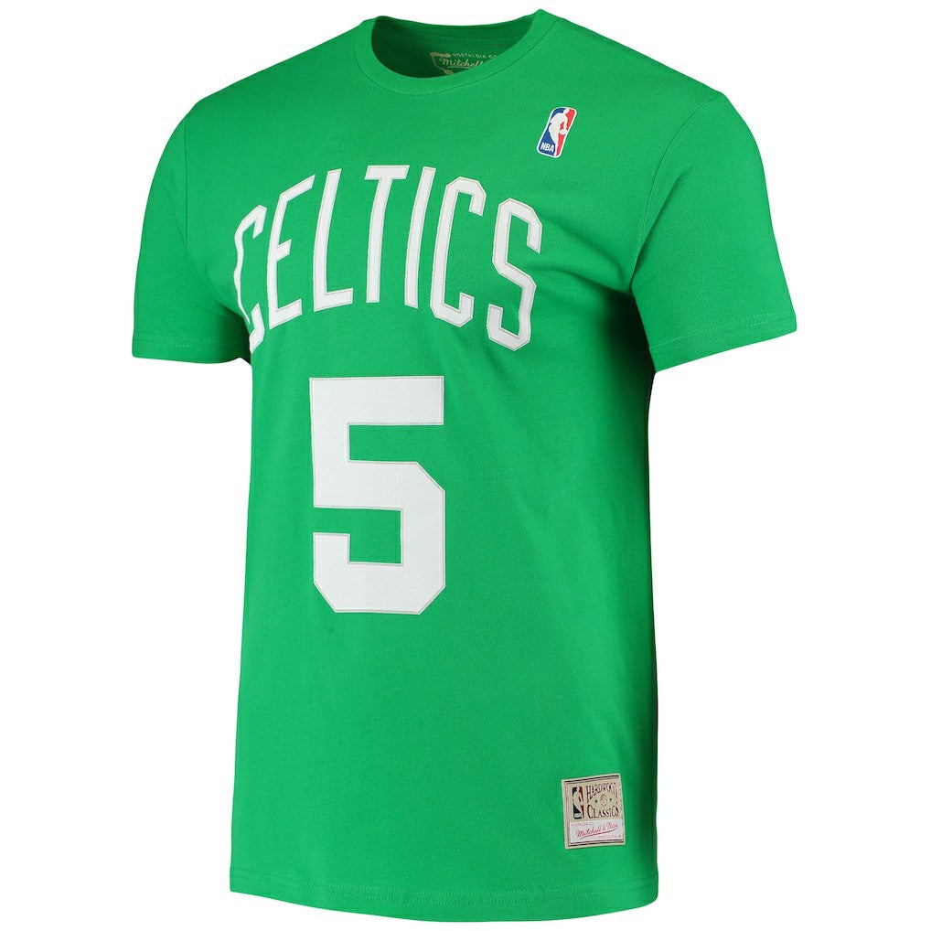 Kevin Garnett Boston Celtics Hardwood Classics Stitch Name & Number T-Shirt Kelly Green