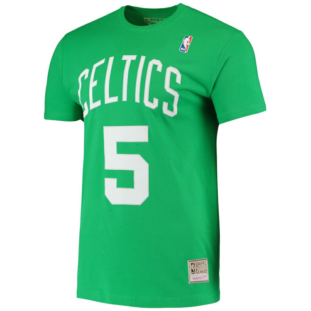 Kevin Garnett Boston Celtics Hardwood Classics Stitch Name & Number T-Shirt Kelly Green