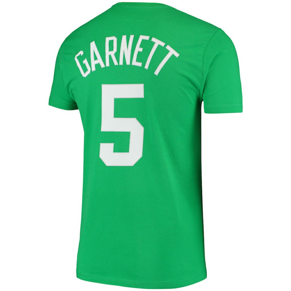 Kevin Garnett Boston Celtics Hardwood Classics Stitch Name & Number T-Shirt Kelly Green