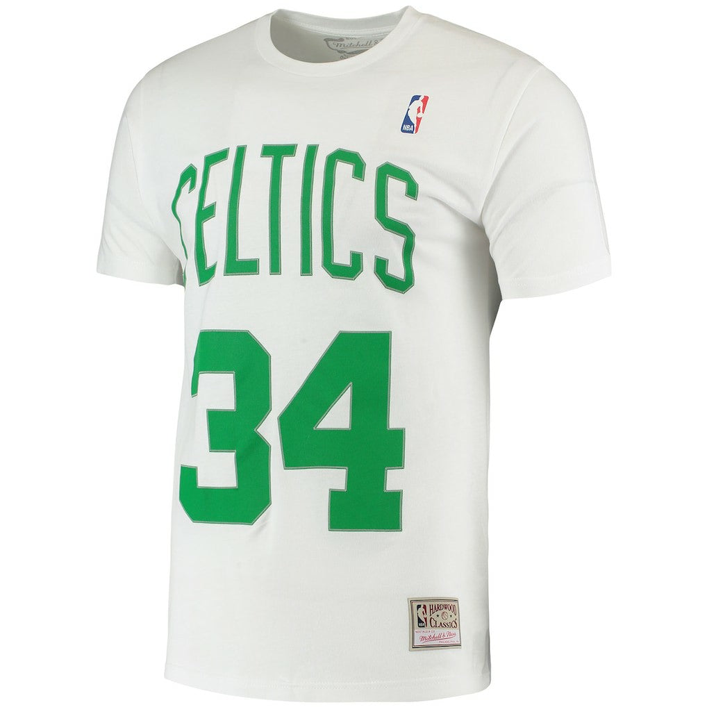 Paul Pierce Boston Celtics Hardwood Classics Stitch Name & Number T-Shirt White