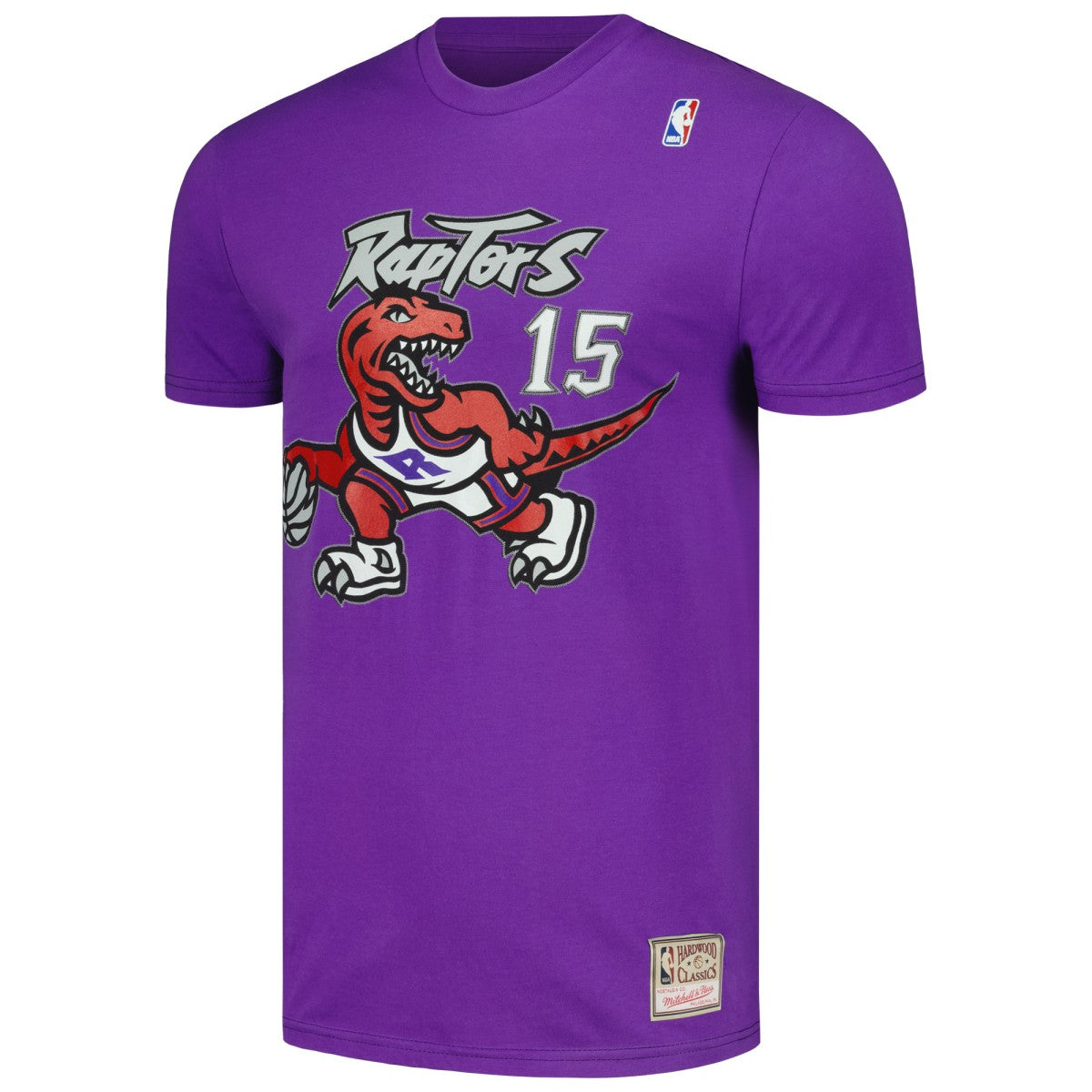 Vince Carter Toronto Raptors Hardwood Classics Stitch Name & Number T-Shirt Purple