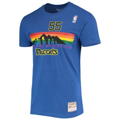 Dikembe Mutombo Denver Nuggets Hardwood Classics Stitch Name & Number T-Shirt Royal