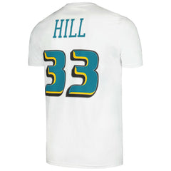 Grant Hill Detroit Pistons Hardwood Classics Stitch Name & Number T-Shirt White