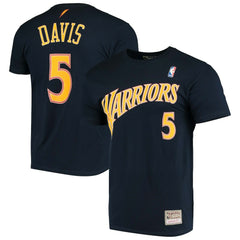 Baron Davis Golden State Warriors Hardwood Classics Stitch Name & Number T-Shirt Navy