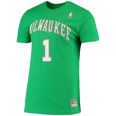 Oscar Robertson Milwaukee Bucks Hardwood Classics Stitch Name & Number T-Shirt Green