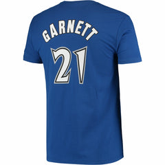 Kevin Garnett Minnesota Timberwolves Hardwood Classics Stitch Name & Number T-Shirt Blue