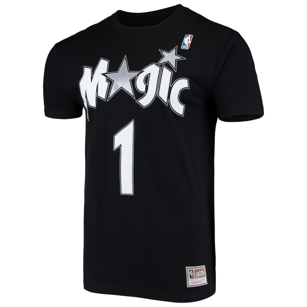 Tracy McGrady Orlando Magic Hardwood Classics Stitch Name & Number T-Shirt Black