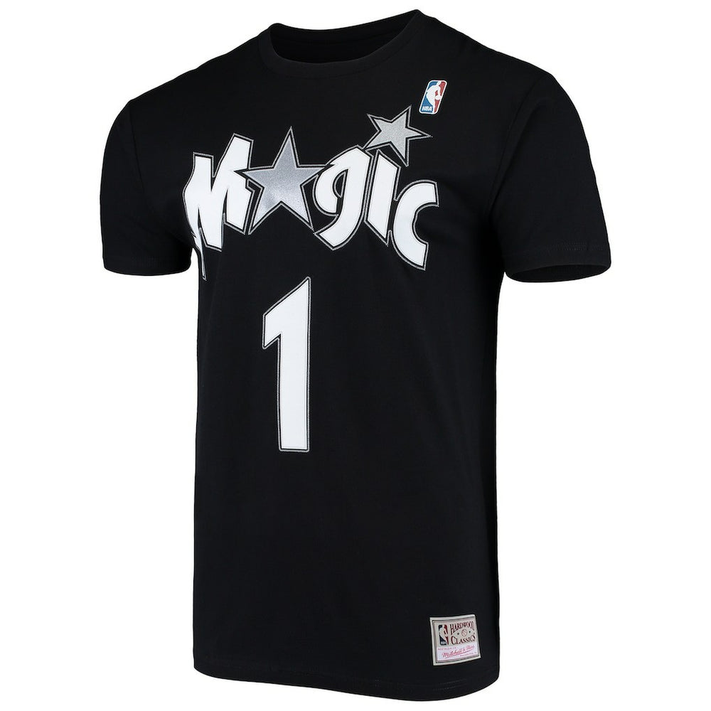 Tracy McGrady Orlando Magic Hardwood Classics Stitch Name & Number T-Shirt Black