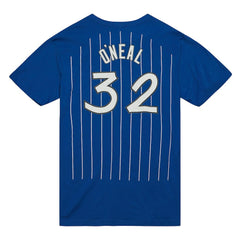 Shaquille O'Neal Orlando Magic Hardwood Classics Stitch Name & Number T-Shirt Blue