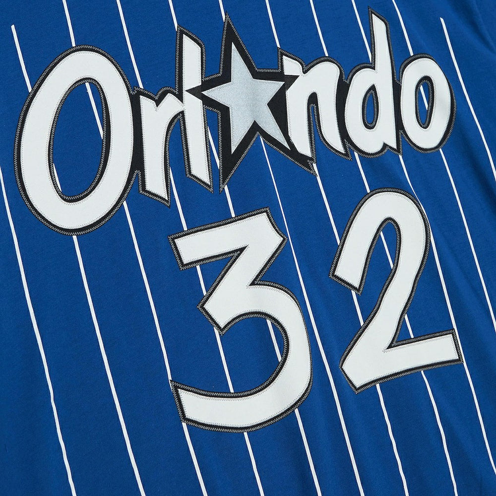 Shaquille O'Neal Orlando Magic Hardwood Classics Stitch Name & Number T-Shirt Blue