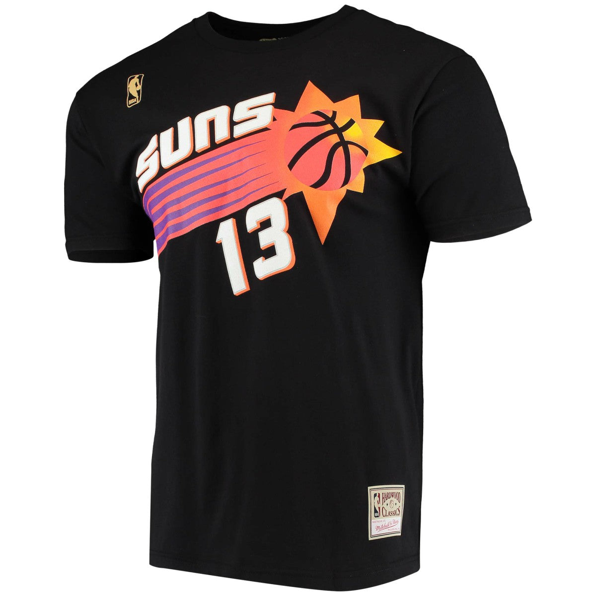 Steve Nash Phoenix Suns Hardwood Classics Stitch Name & Number T-Shirt Black