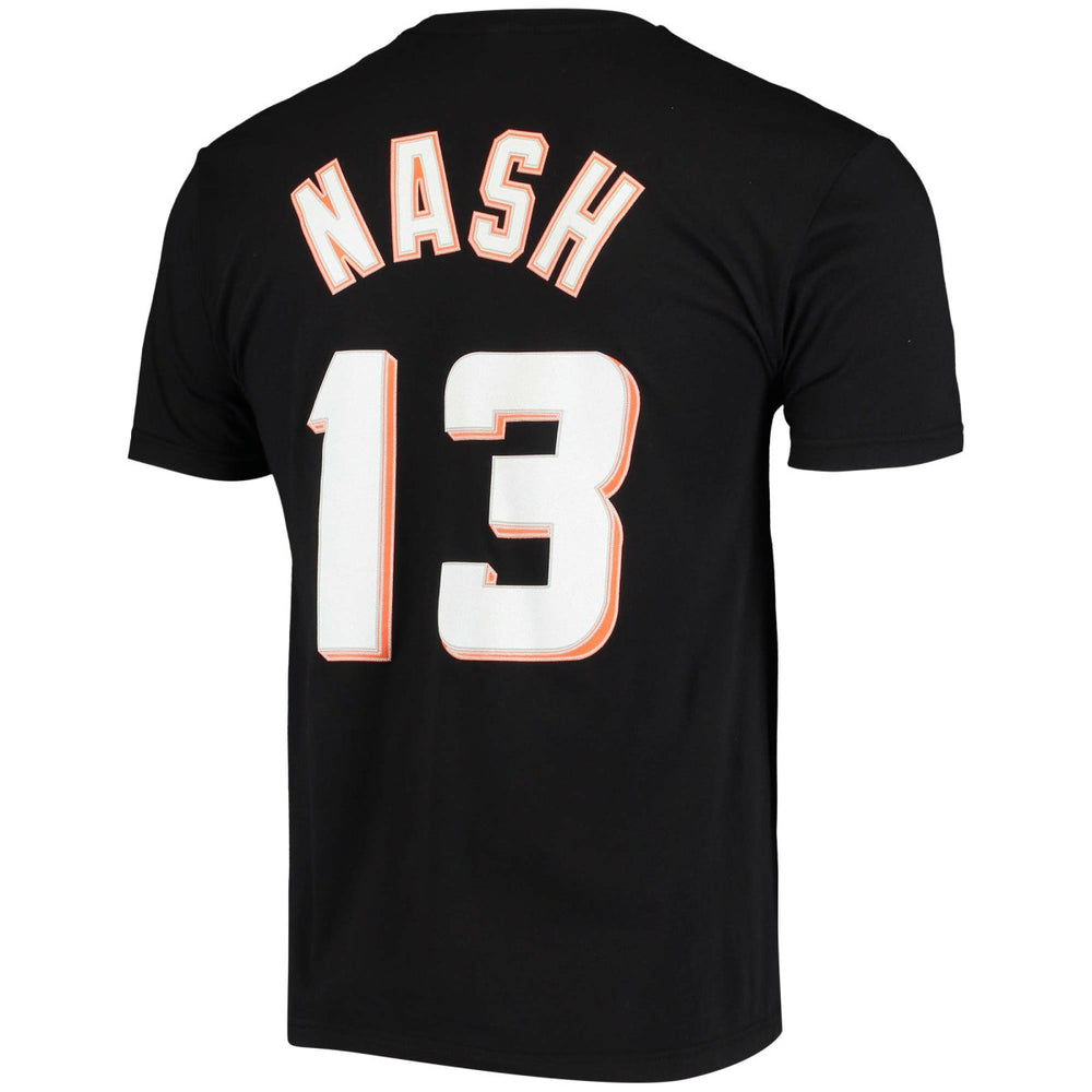Steve Nash Phoenix Suns Hardwood Classics Stitch Name & Number T-Shirt Black