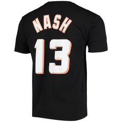 Steve Nash Phoenix Suns Hardwood Classics Stitch Name & Number T-Shirt Black