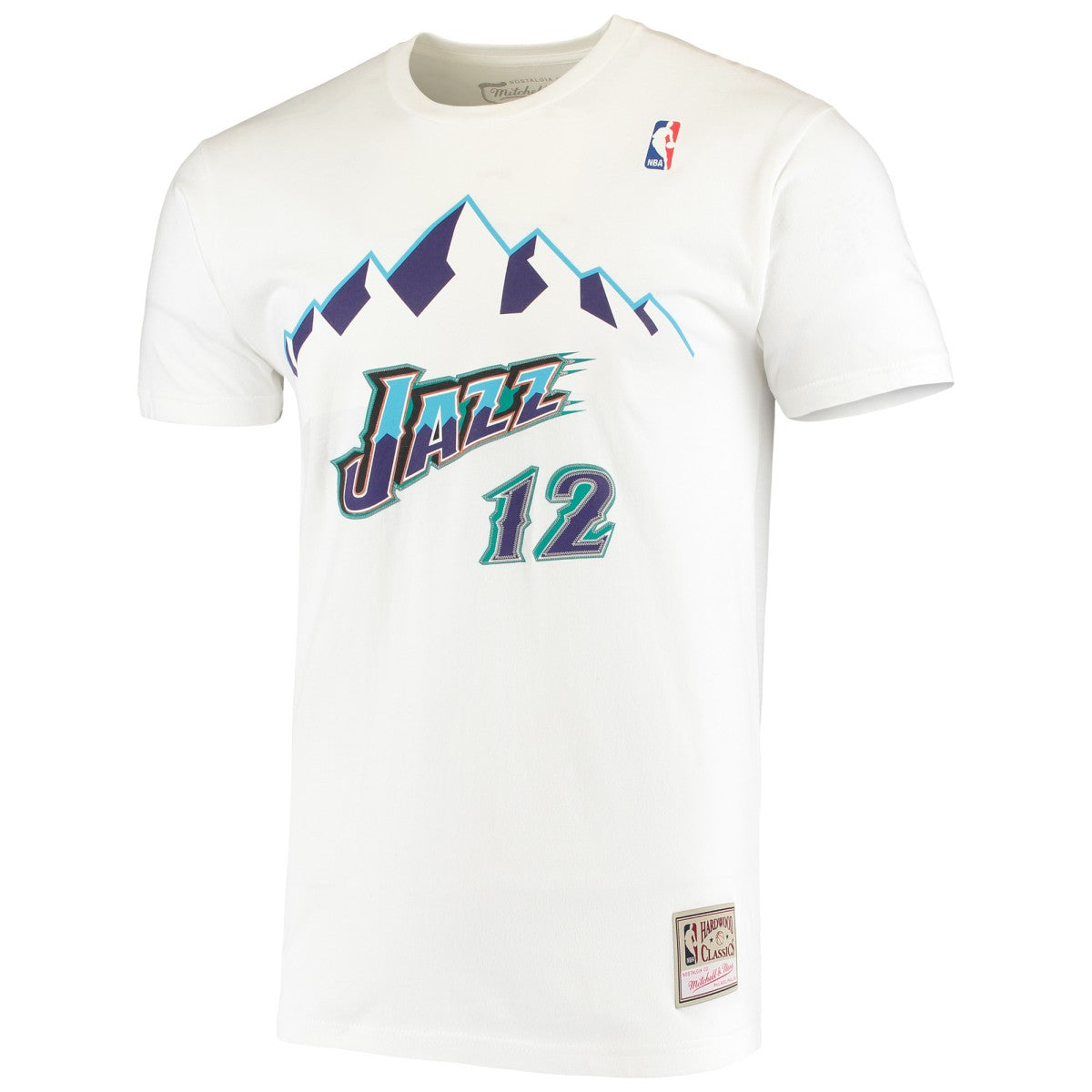 John Stockton Utah Jazz Hardwood Classics Stitch Name & Number T-Shirt White