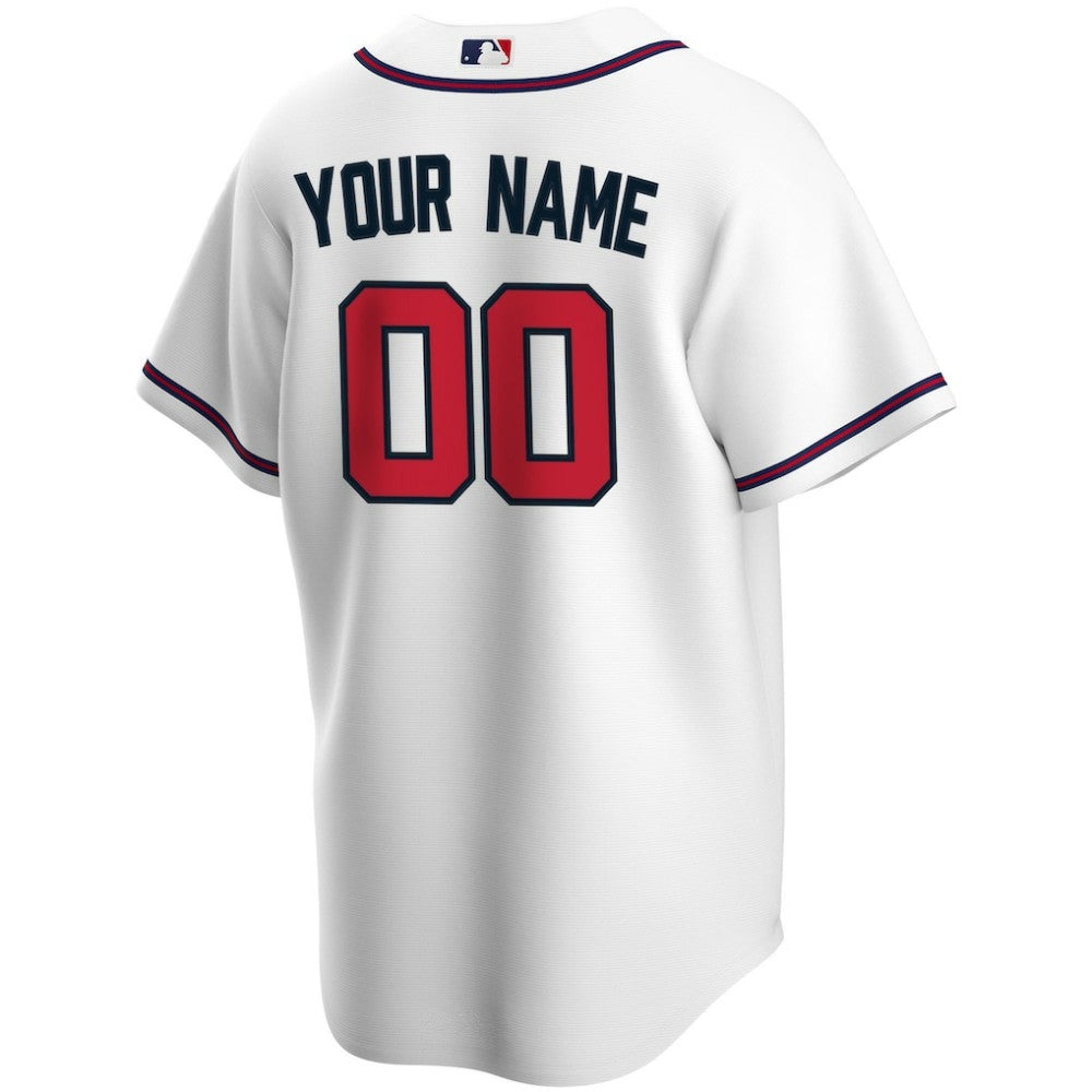 Atlanta Braves Nike Home Replica Custom Jersey - White Jerseys