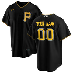 Pittsburgh Pirates Nike Alternate Replica Custom Jersey - Black Jerseys