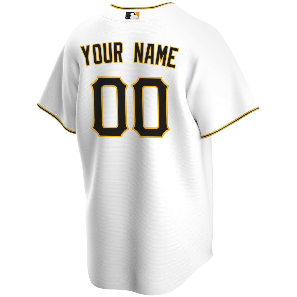 Pittsburgh Pirates Nike Home Replica Custom Jersey - White Jerseys