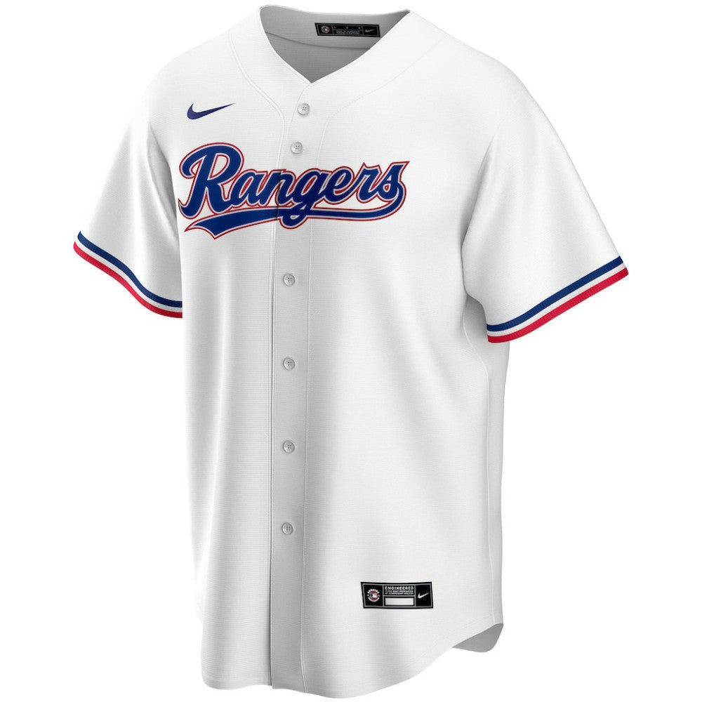 Texas Rangers Nike Home Replica Custom Jersey - White Jerseys