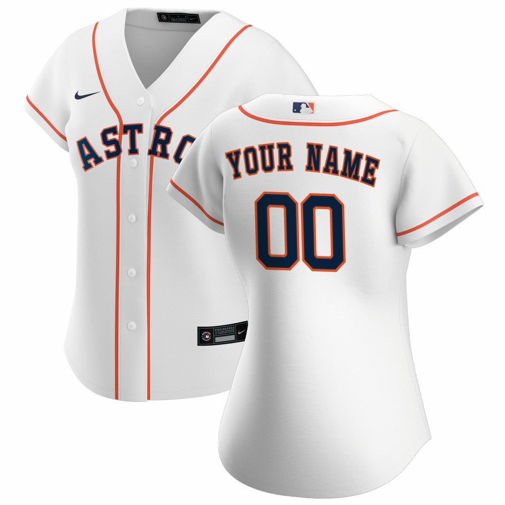 Houston Astros Nike Women's Home Replica Custom Jersey - White Jerseys
