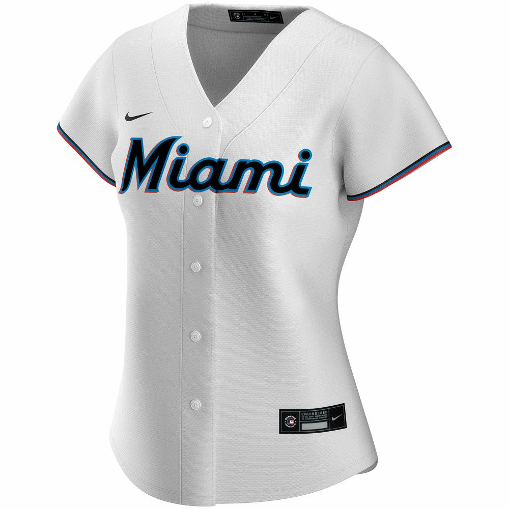Miami Marlins Nike Women's Home Replica Custom Jersey - White Jerseys