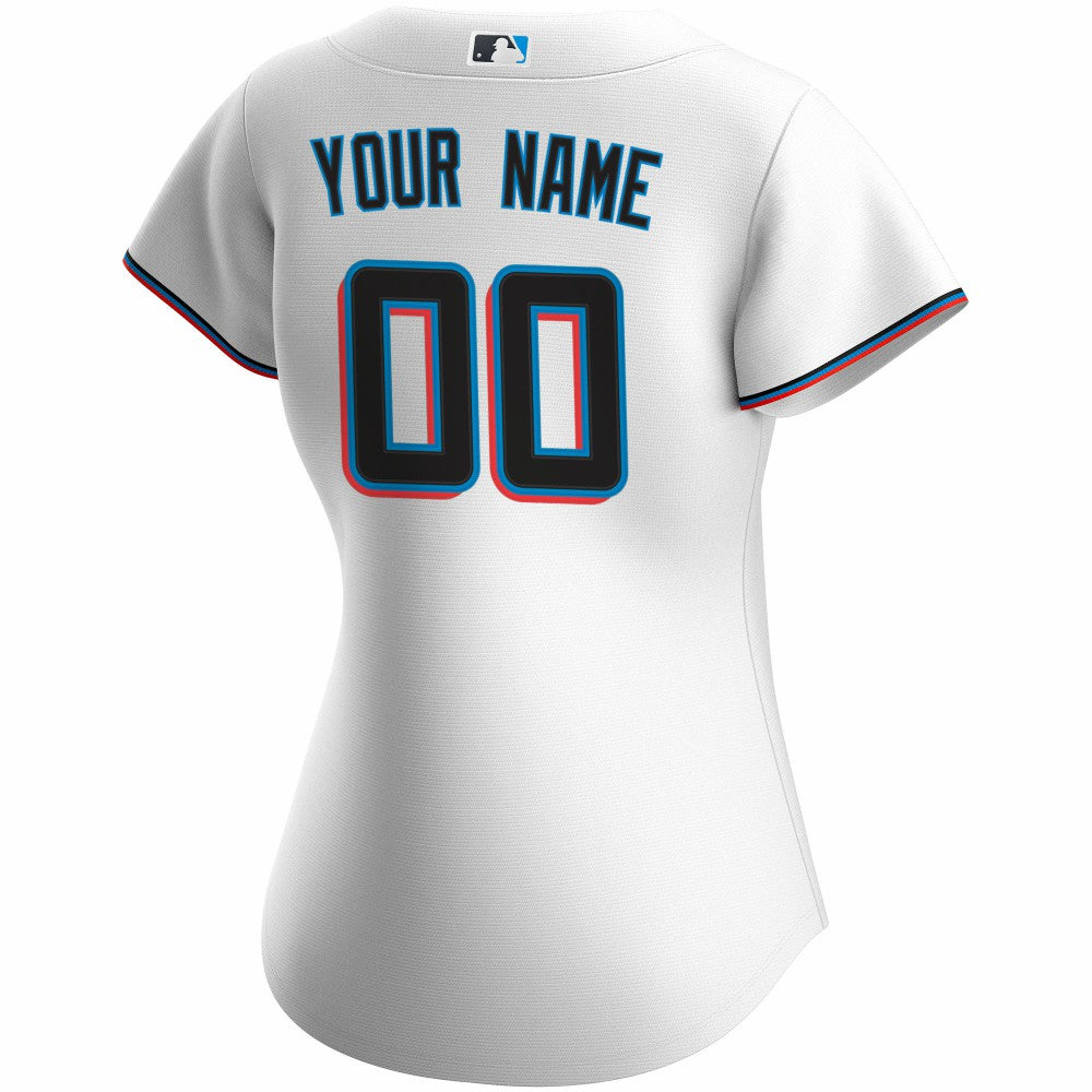 Miami Marlins Nike Women's Home Replica Custom Jersey - White Jerseys