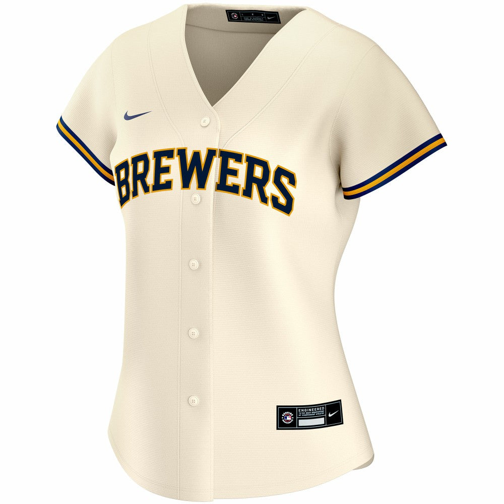 Milwaukee Brewers Nike Women's Home Replica Custom Jersey - Cream Jerseys