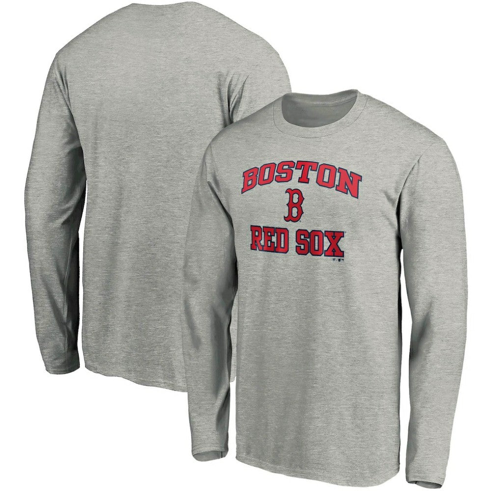 Boston Red Sox Fanatics Heart & Soul Long Sleeve T-Shirt - Gray T-shirts