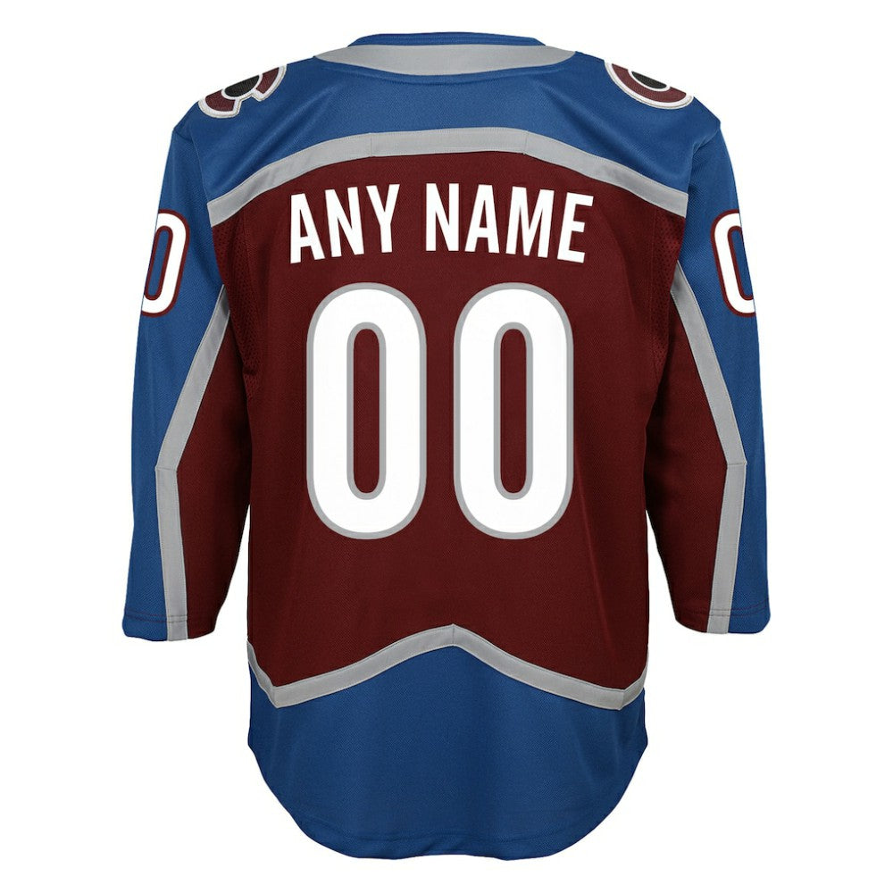 NHL,Custom Colorado Avalanche Youth Home Premier Custom Jersey - Burgundy
