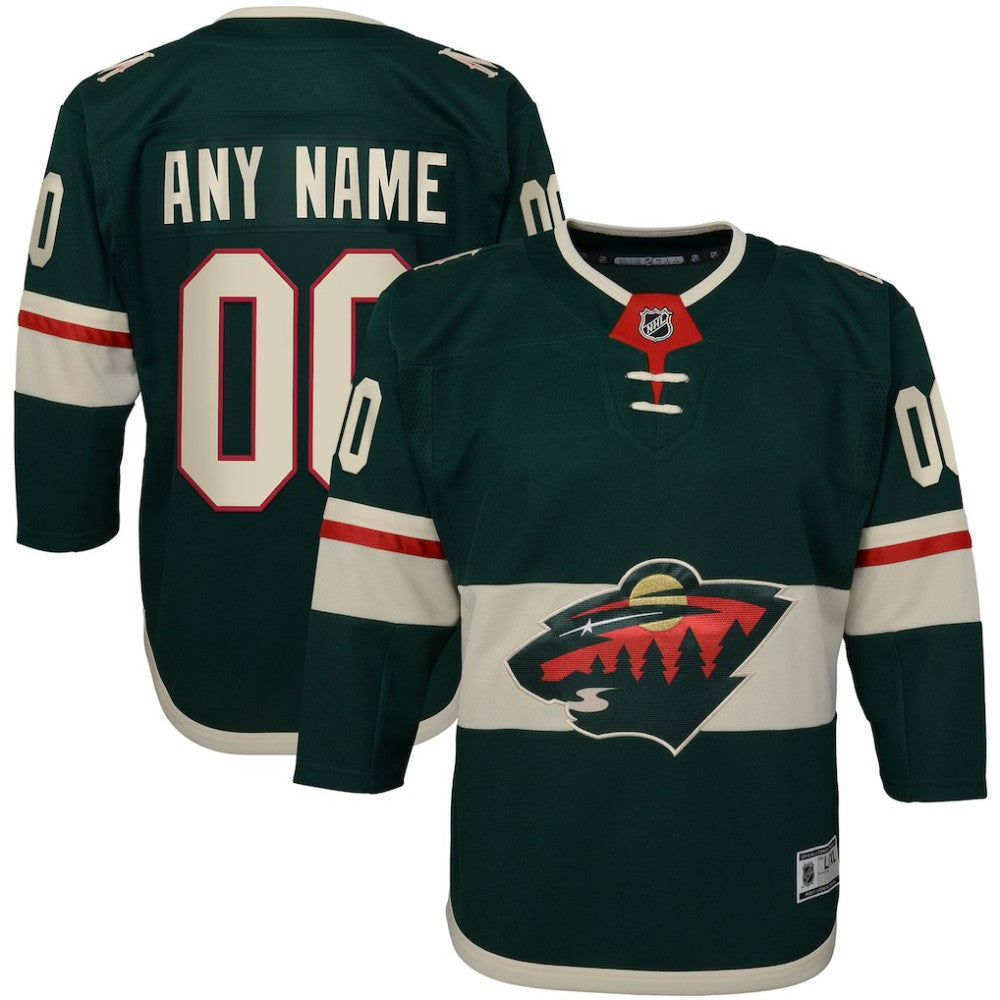 NHL,Custom Minnesota Wild Youth Home Premier Custom Jersey - Green