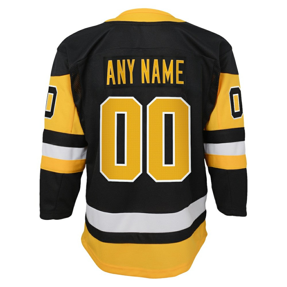 NHL,Custom Pittsburgh Penguins Youth Home Premier Custom Jersey - Black