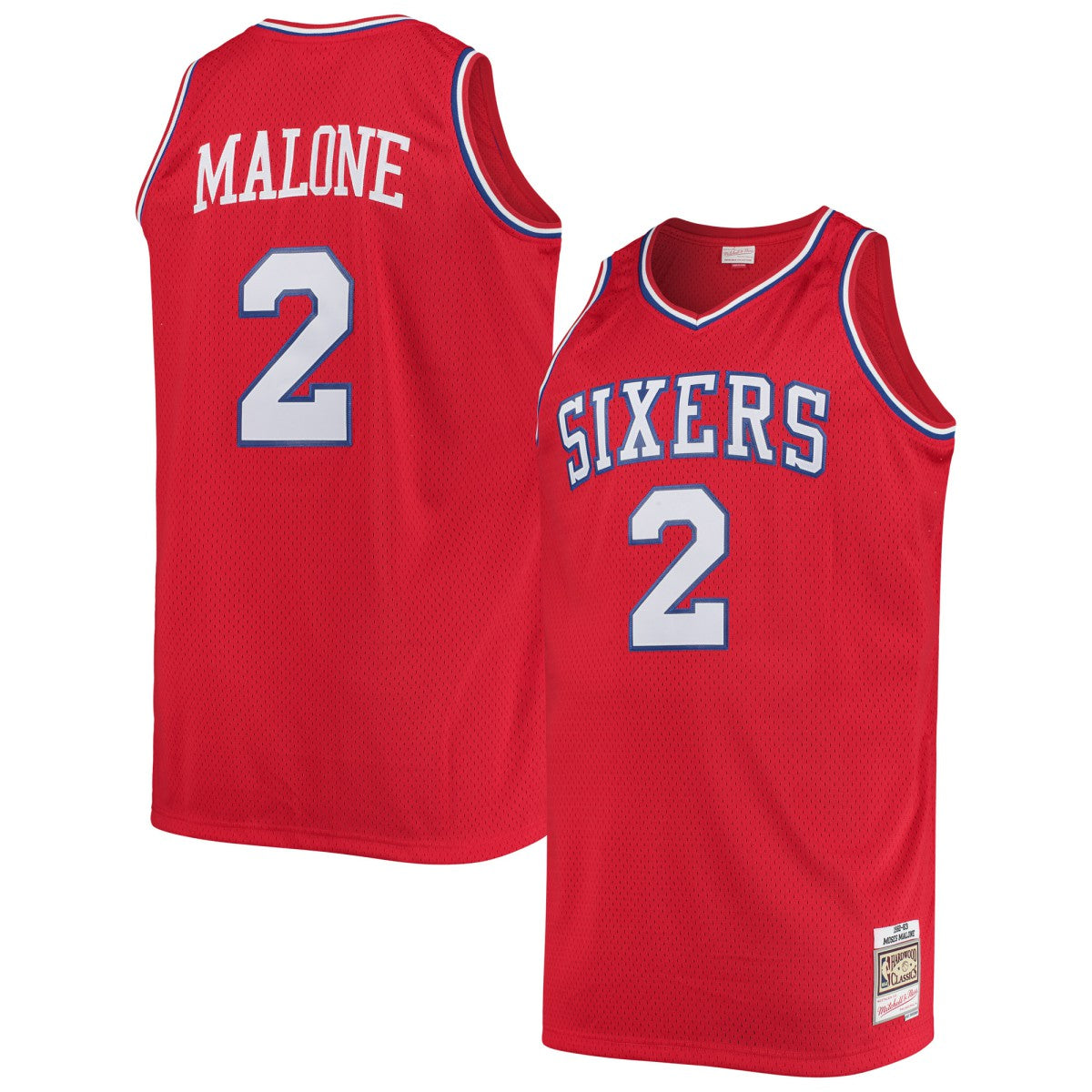 Moses Malone Philadelphia 76ers 1982/83 Big & Tall Hardwood Classics Swingman Jersey Red