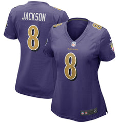 Lamar Jackson Baltimore Ravens Women's Alternate Game Player Jersey Purple