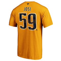 NHL Roman Josi Nashville Predators Fanatics Authentic Stack Player Name & Number T-Shirt - Gold