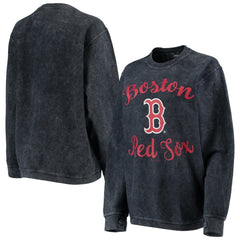 Boston Red Sox G-III 4Her by Carl Banks Women's Script Comfy Cord Pullover Sweatshirt - Navy Pullover