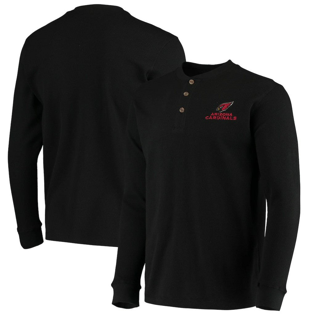 Arizona Cardinals Dunbrooke Logo Maverick Thermal Henley Long Sleeve T-Shirt Black