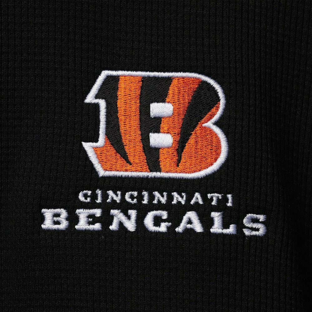 Cincinnati Bengals Dunbrooke Logo Maverick Thermal Henley Long Sleeve T-Shirt Black