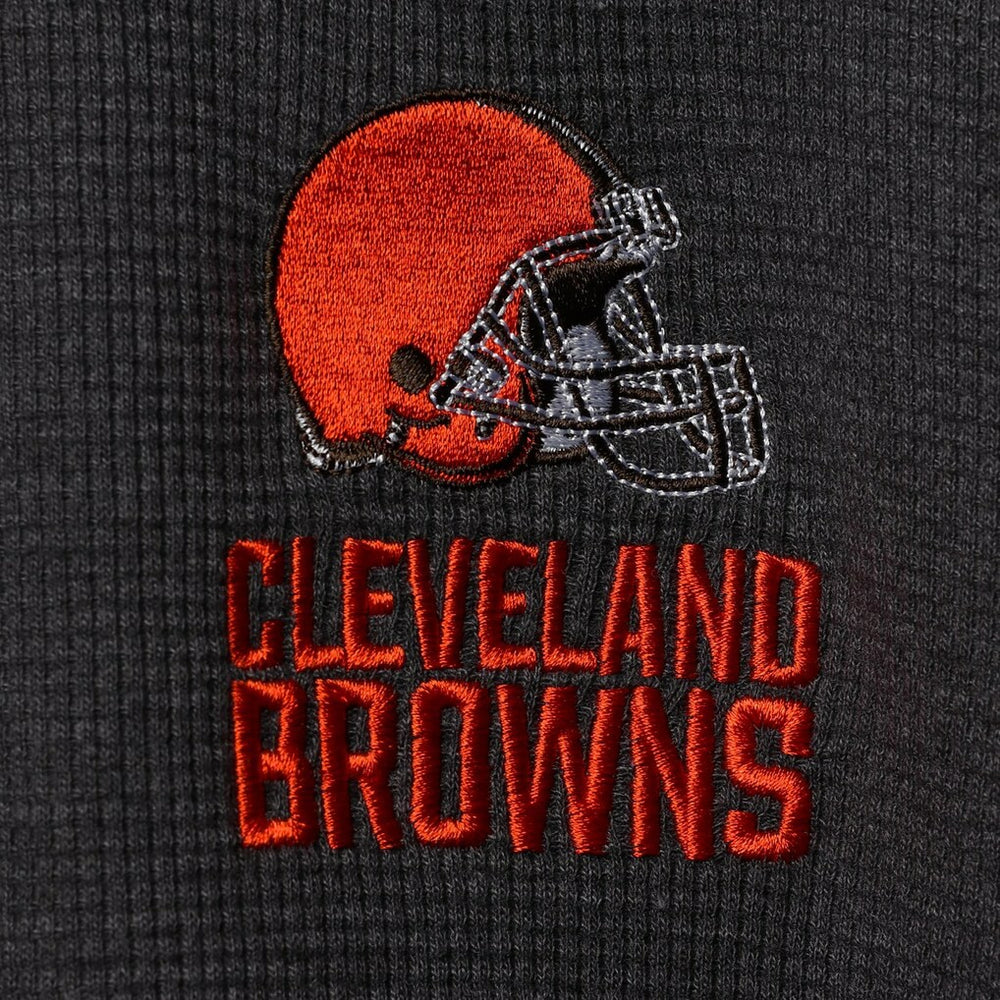 Cleveland Browns Dunbrooke Logo Maverick Thermal Henley Long Sleeve T-Shirt Charcoal